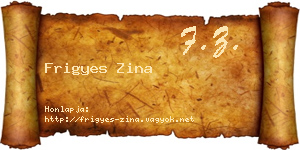 Frigyes Zina névjegykártya